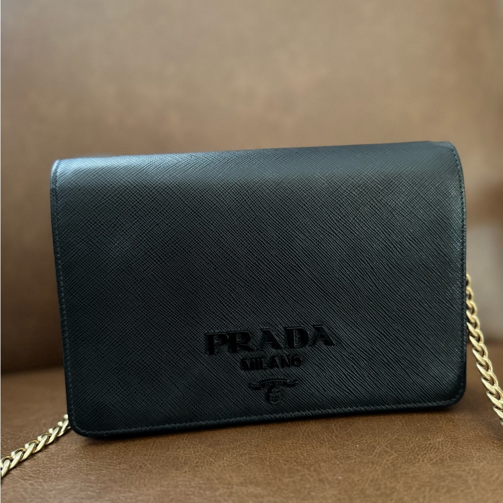 Prada Black Saffiano Leather Shoulder (Crossbody) Bag - Picture 2 of 6